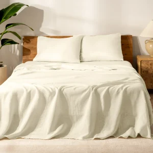 Sheet Set - Deep Pocket - Breathable - 4-Pieces - Queen, Natural