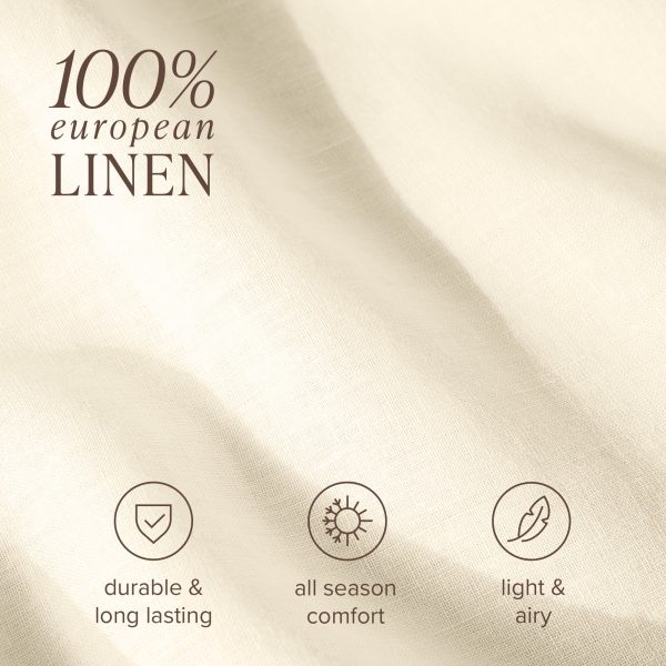 Sheet Set - Deep Pocket - Breathable - 4-Pieces - Queen, Natural - Image 3